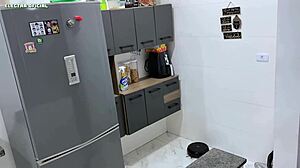 I hired this maid and she came in that tiny shorts to tease me, what a slut her ass is delicious!