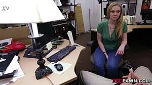 Playing fun games to earn a pearl necklace on blonde's natural tits 😏💦