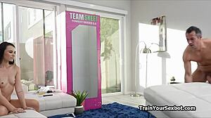 Group banging tight pussies of female military bots.