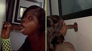 Sucking strangers through gloryhole