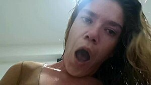 After the bath hot oil on the body leads us to orgasm