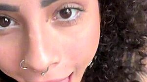 watch me unleash my latina heat in first pov sloppy deepthroat masturbation cum on tits 😈