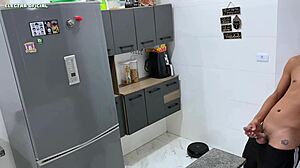 I hired this maid and she came in that tiny shorts to tease me, what a slut her ass is delicious!