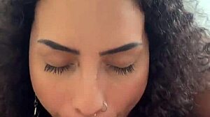 watch me unleash my latina heat in first pov sloppy deepthroat masturbation cum on tits 😈