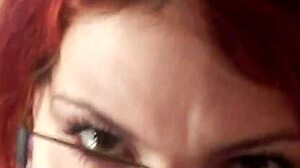 GLASSED-UP KARLA ROSE DROPS TO HER KNEES LOCKING EYES IN POV WHILE SUCKING MY WRAPPED COCK WITH HUNGRY FORCE