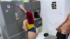 I hired this maid and she came in that tiny shorts to tease me, what a slut her ass is delicious!