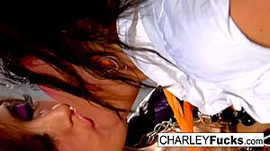 Charlie has some fun with sexy brunette Capri
