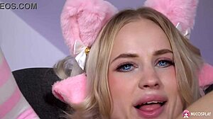 Blonde Skinny Babe Nikki Hill Plays With Shaved Pussy!
