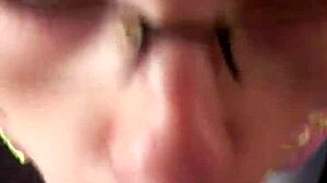 GLASSED-UP KARLA ROSE DROPS TO HER KNEES LOCKING EYES IN POV WHILE SUCKING MY WRAPPED COCK WITH HUNGRY FORCE