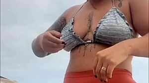 Swollen And Wet On The Beach, Ready For Cock