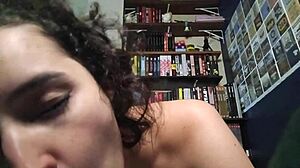 Bold striptease hardens the dick in the office