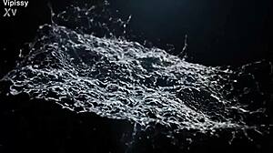 Pussy filled with piss and cock in hardcore action