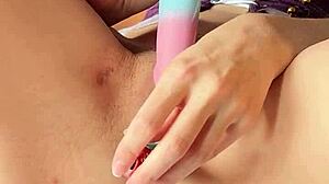 lollolara91 cosplay pornstar plays with two vibrators on her pussy