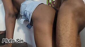 I saw this hot delivery girl in a miniskirt, she was so sexy