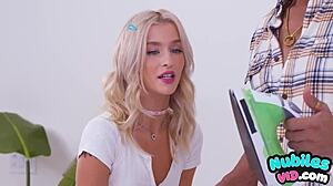 Sweet stepdaughter emma rosie interested in getting creampied by uncle. Petite teen shyly kisses father in law.