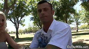 I'm watching hot blonde housewife Mandy Sweet fuck in front of my cuck husband