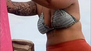 Swollen And Wet On The Beach, Ready For Cock