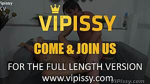 Pussy filled with piss and cock in hardcore action