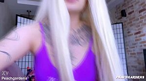 Handjob from pervert step sister cum on big tits