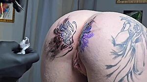 starting the day changing my anal tattoo with ass worshiping big black cock