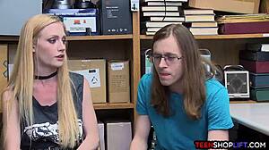 Young Couple Busted Fucking In A Store By A Mall Cop