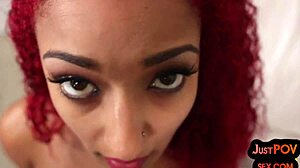 Pov pierced n inked redhead sucks n rides while talks dirty