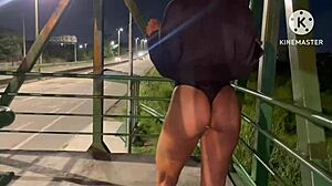 Married woman moans during public street sex live