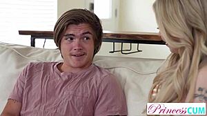 haley spades shows stepbro role play benefits on the sofa