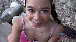 Super Cute Brianna Arson Gives Intense Head In Public POV During Coastal Cruise