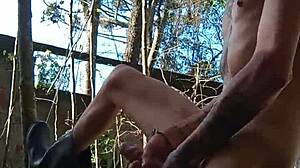 cumming in the public backyard full video