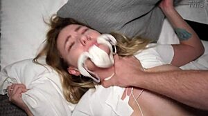 he stuffed her mouth with panties during their quick college sex