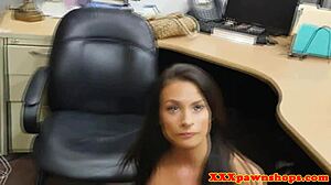 Wow, gorgeous pawn babe at office gets fucked from behind on hidden cam!