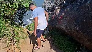 pov wild public beach fuck with blowjob and lesbian