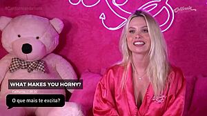 Gi Genesini teases her big ass while masturbating solo