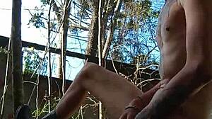 cumming in the public backyard full video