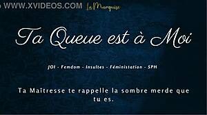 French femdom gives jerk off instructions with dirty talk