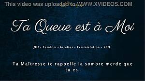 French femdom gives jerk off instructions with dirty talk