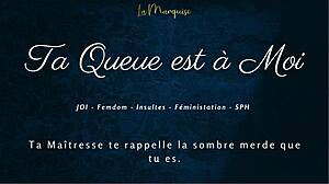 French femdom gives jerk off instructions with dirty talk