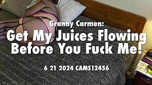 Granny Carmen Gets Juices Flowing Before Hardcore Fucking