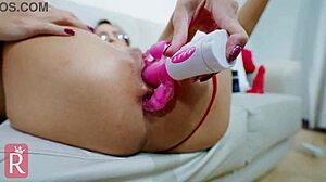 i watched this hogwarts student get anal fucked by a sex machine, fingering and fisting her big tits.