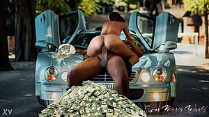 a bad ass redbone rides big black cock with bubble butt