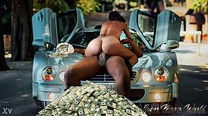 a bad ass redbone rides big black cock with bubble butt