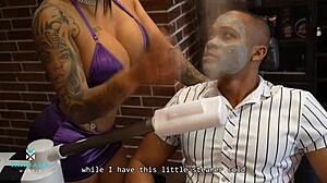 Sexy Ebony Colombian Girl Fucks Client At Barbershop! Mariana Martix And Brandon Cruz