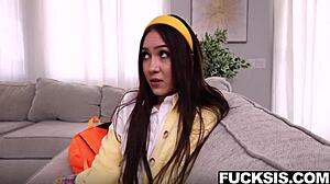 slutty stepsister mia river joshua lewis in hardcore pov blowjob