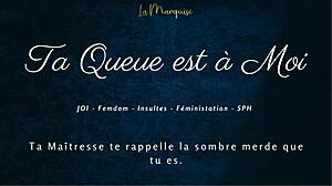 French femdom gives jerk off instructions with dirty talk