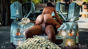 a bad ass redbone rides big black cock with bubble butt