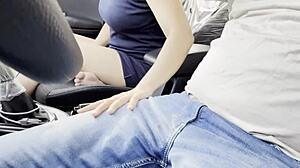 Enjoy In Car With Office Friend Suck Cock & Licking Creamy Pussy