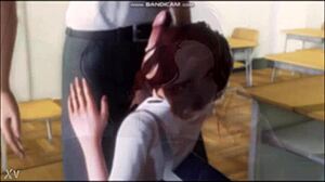 Hey, the brunette is sucking her teacher in the classroom! 😏