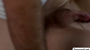 lucky dude bareback fucks horny blonde shemales ass 😏