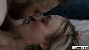 lucky dude bareback fucks horny blonde shemales ass 😏